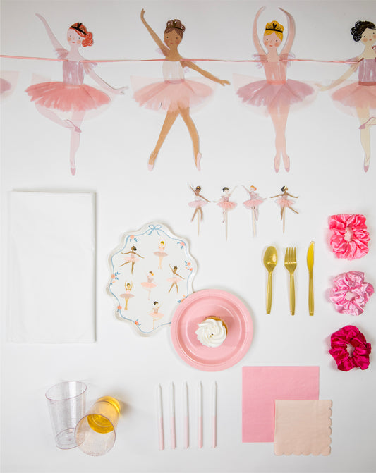 Ballerina Tutu Cute Petite Party Pack – FettiFilled Ballet Birthday Party Supplies for 8 Guests