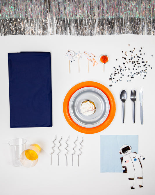 Blast Off Petite Party Pack – FettiFilled Astronaut Birthday Party Supplies for 8 Guests
