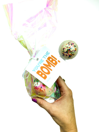 Confetti Bath Bomb Valentine – with Custom Name Tag
