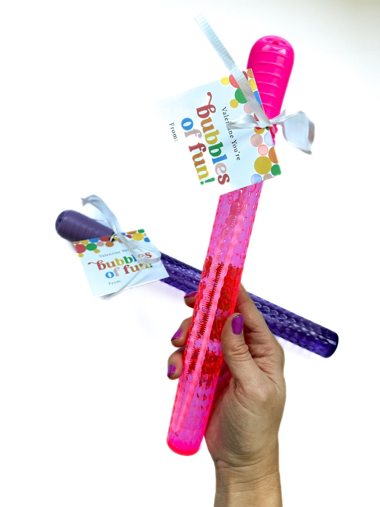 Bubble Wand Valentine – with Custom Name Tag