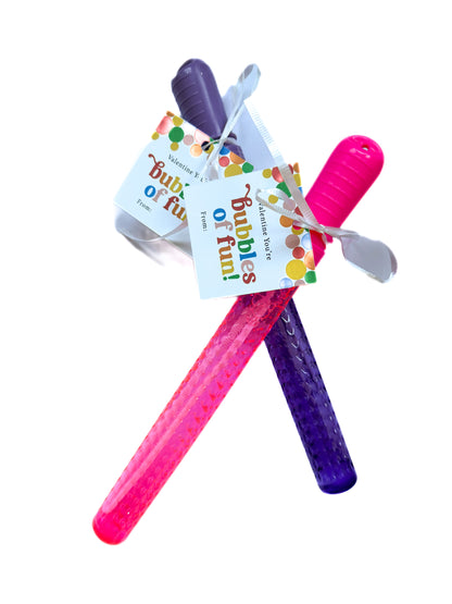 Bubble Wand Valentine – with Custom Name Tag