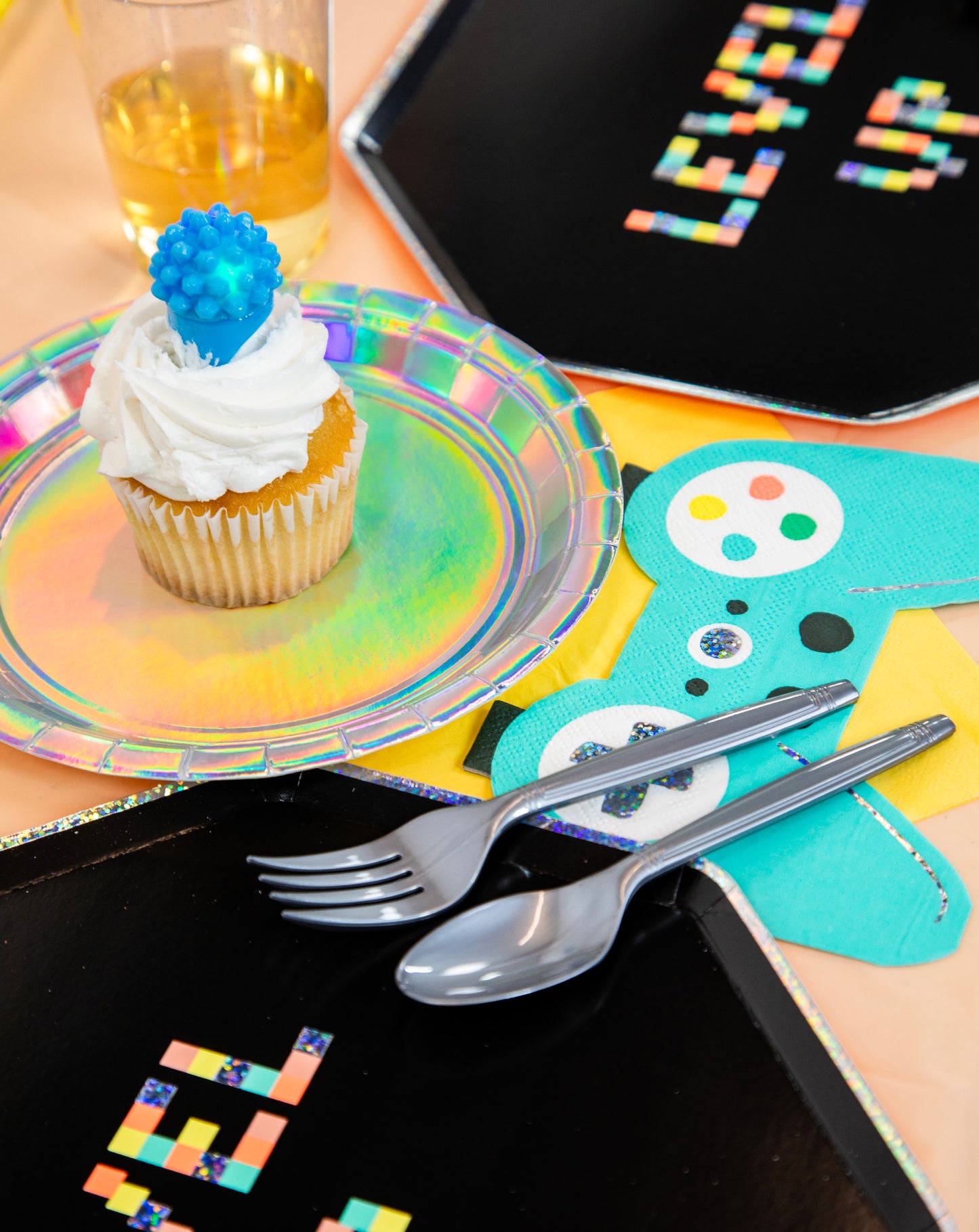 Next Level Gamer Petite Party Pack – FettiFilled Video Game Birthday Party Supplies for 8 Guests
