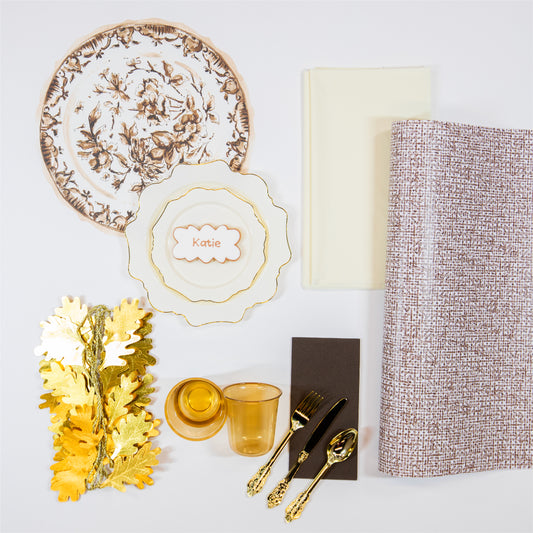 Give Thanks Petite Party Pack - FettiFilled Elevated Thanksgiving Hosting Supplies for 8 Guests